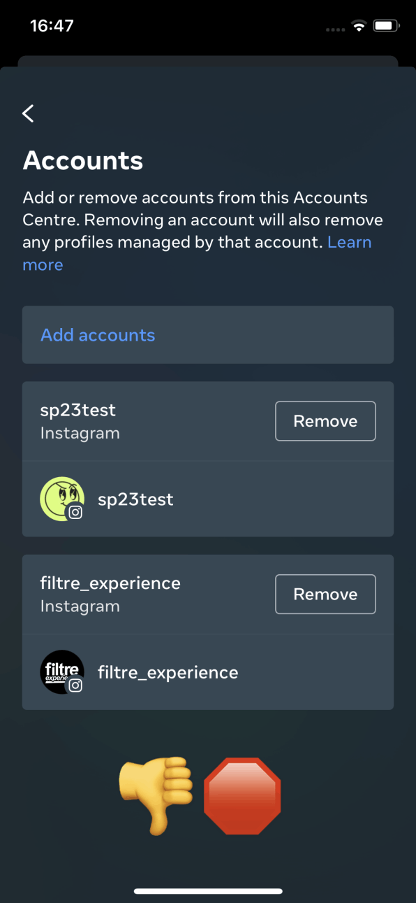 ajouter profil facebook au compte instagram